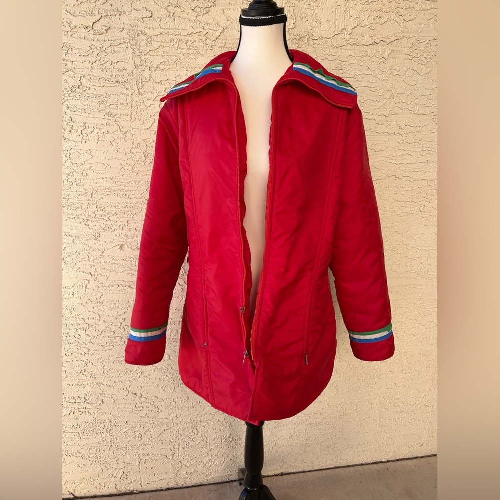 80s retro Red Women's ski winter Jacket